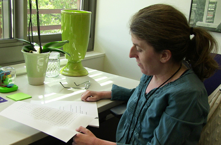 Ingrid at work at her desk