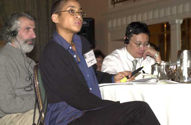 people listening to presentation