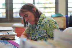 linda at desk