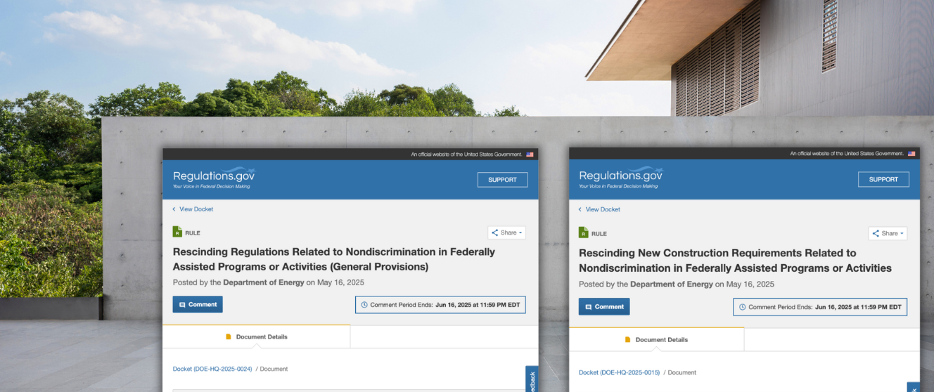 Screenshots of the Regulations.gov pages for