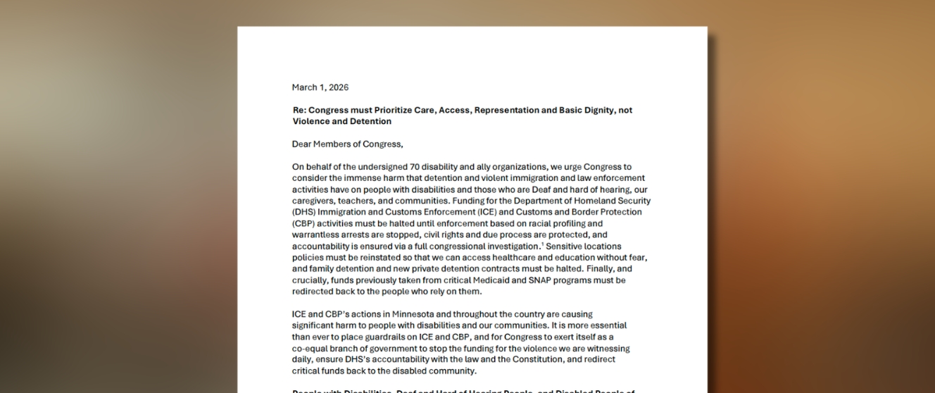 Screenshot of letter sent to Congress