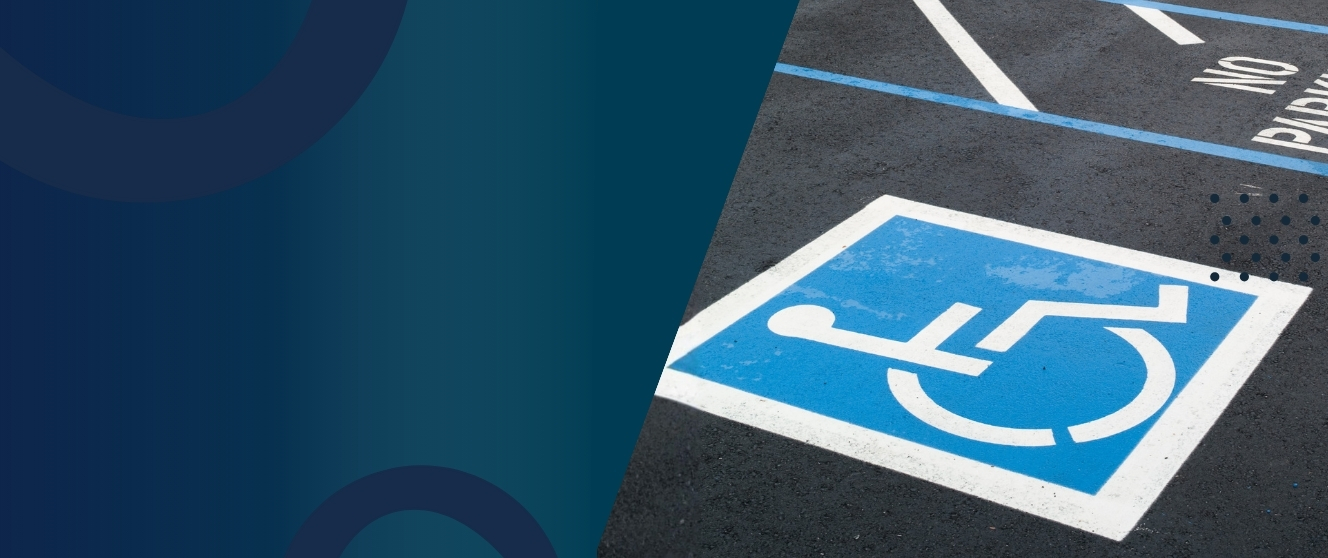 An empty disability parking space