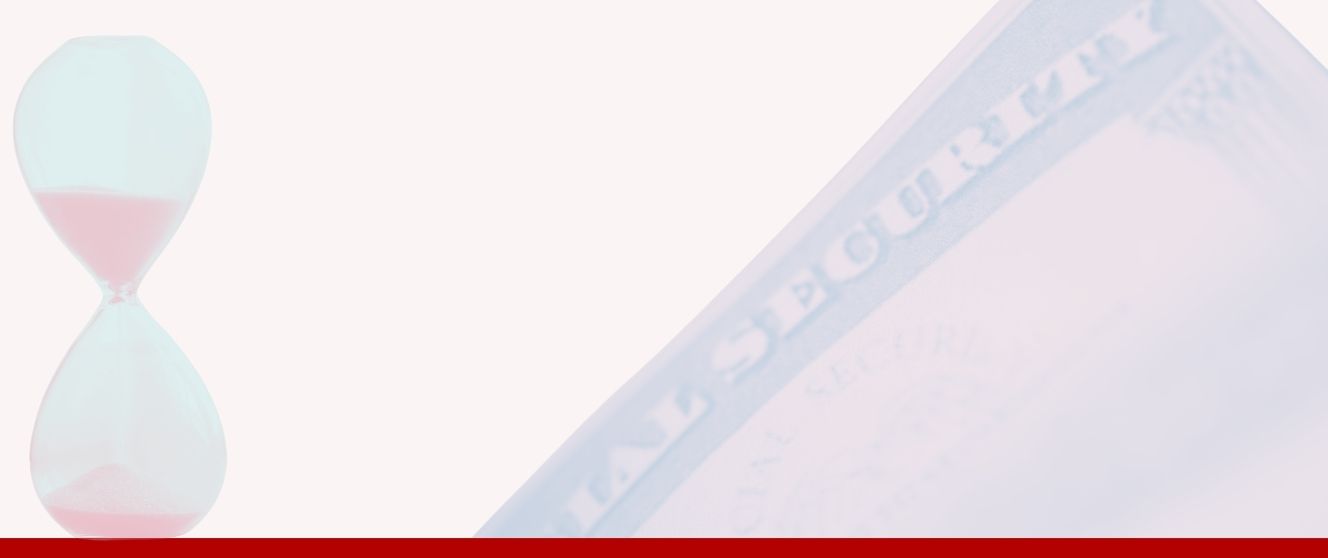 Decorative hour glass and a social security card.